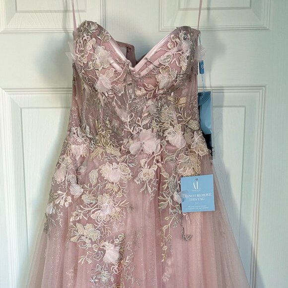 Blush/Mauve Andrea & Leo Prom Dress - Picture 3 of 7